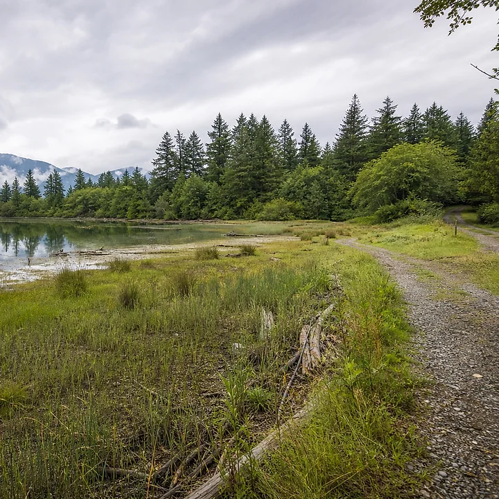Lake area and mountain land in Bellingham