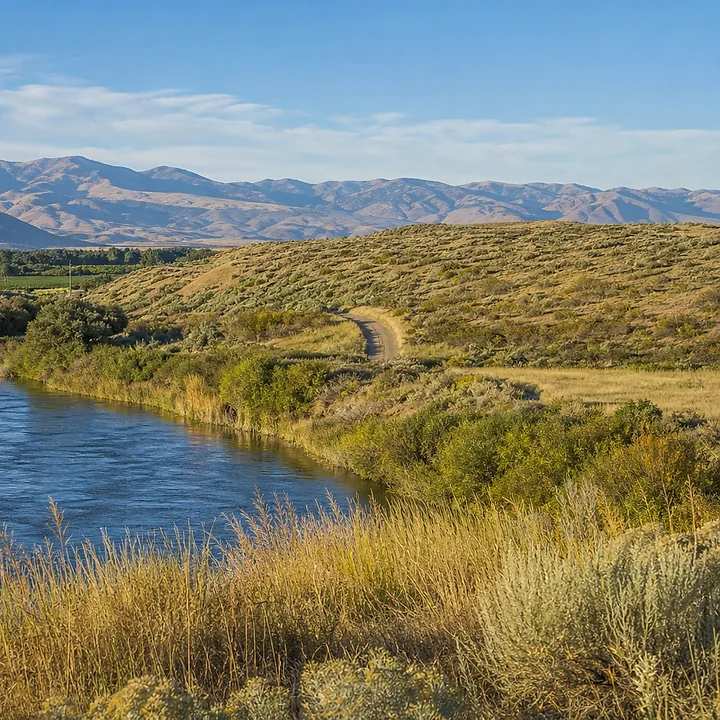 Lake area and mountain land in Benton County