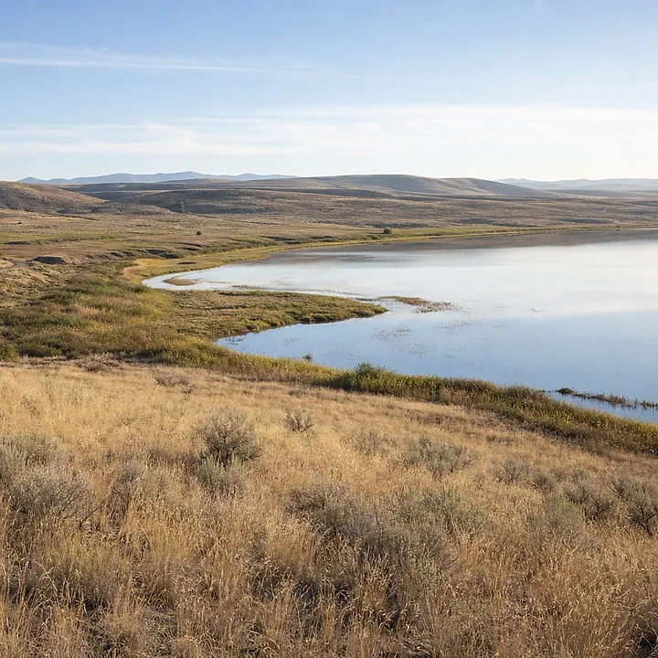 Lake area and mountain land in Grant County