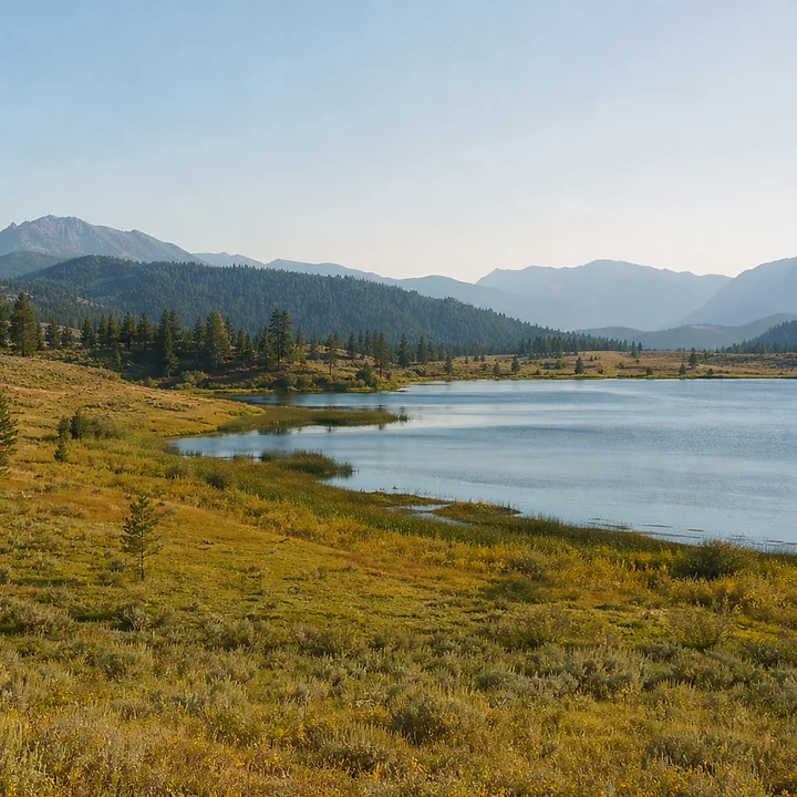 Lake area and mountain land in Washington