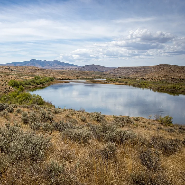 Lake area and mountain land in Kennewick