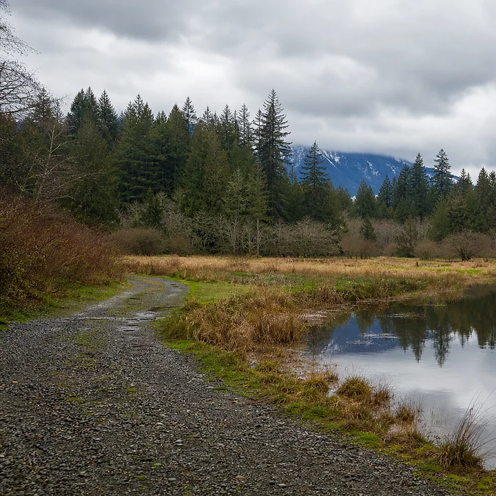 Lake area and mountain land in Mount Vernon