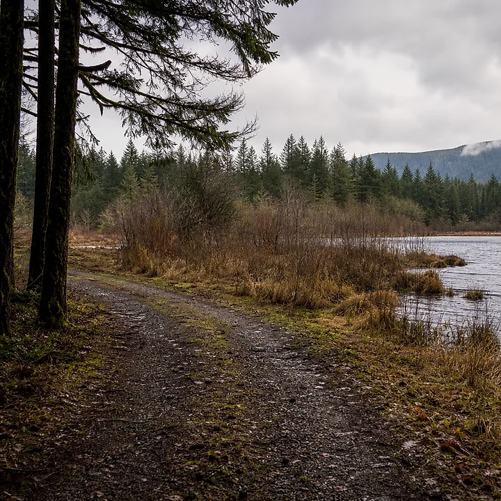 Lake area and mountain land in Olympia