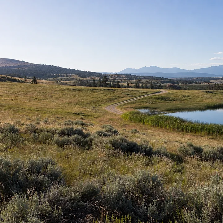 Lake area and mountain land in Spokane