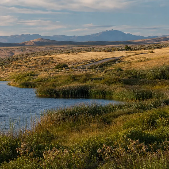 Lake area and mountain land in Yakima